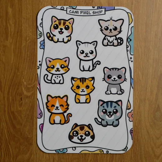 Cat sticker sheet 2 stickers