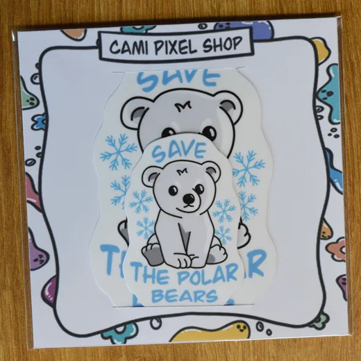Save the polar bears stickers stickers