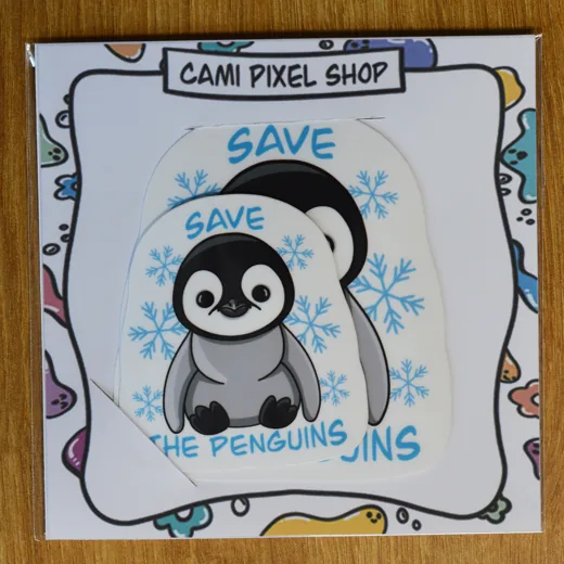 Save the penguins stickers stickers