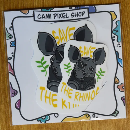 Save the rhinos stickers stickers