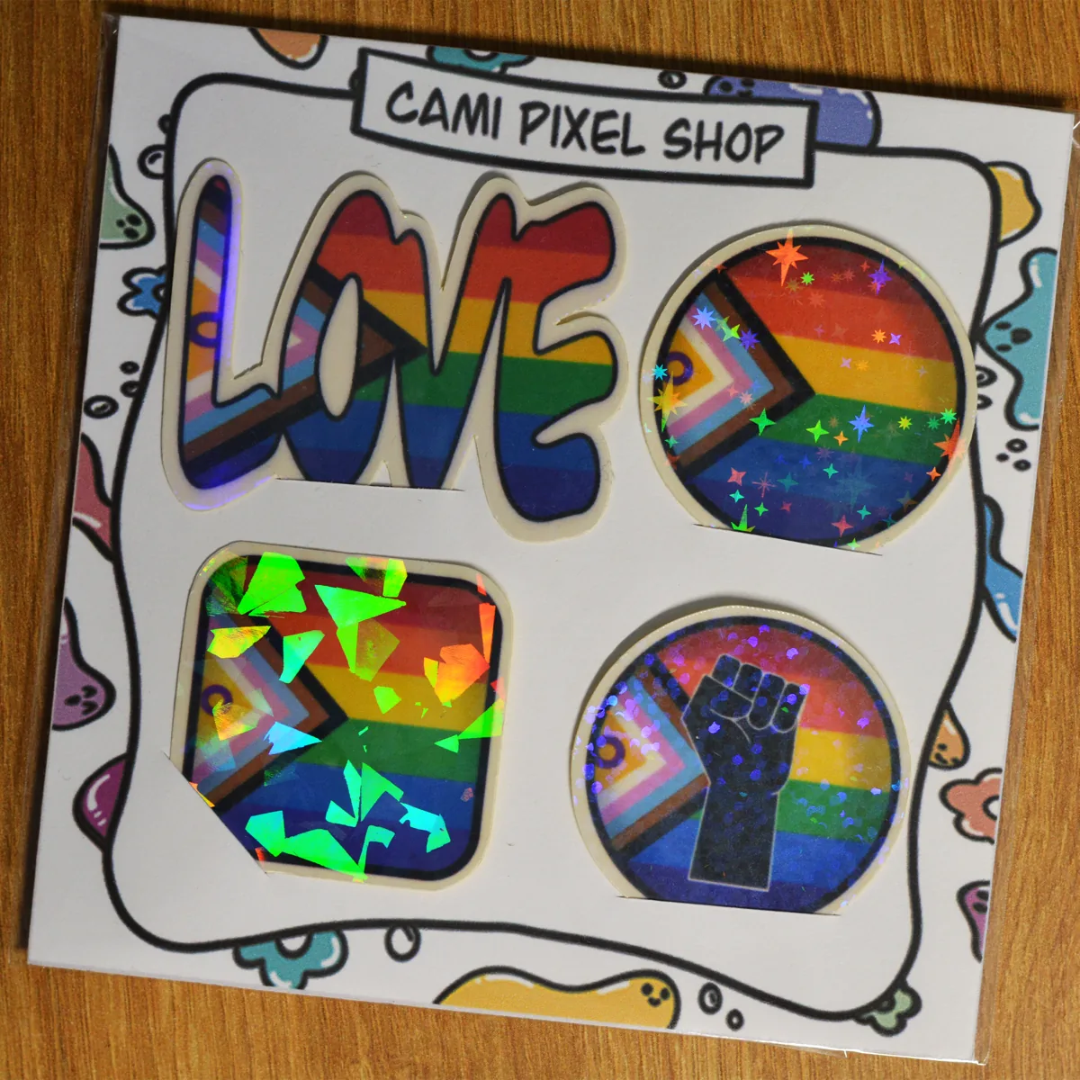 Holographic pride pack stickers