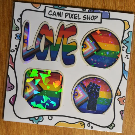 Holographic pride pack stickers