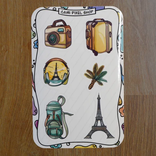 Travel sticker sheet 4 stickers